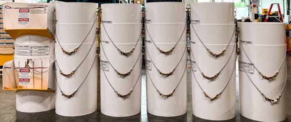 White chute sections. White chute sections.